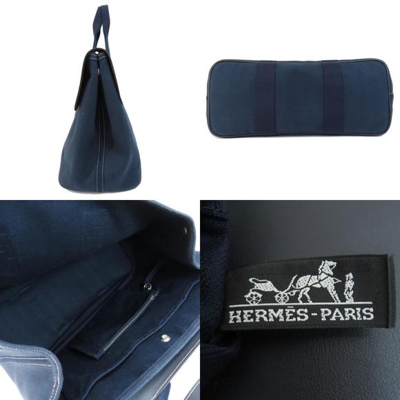 Hermes Valparaiso MM Silver Hardware Handbag Toile Chevron - Picture 3 of 9